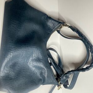 Joy Susan Blue Selene Slouchy Hobo Bag with Braided Handle & Cross-body Strap